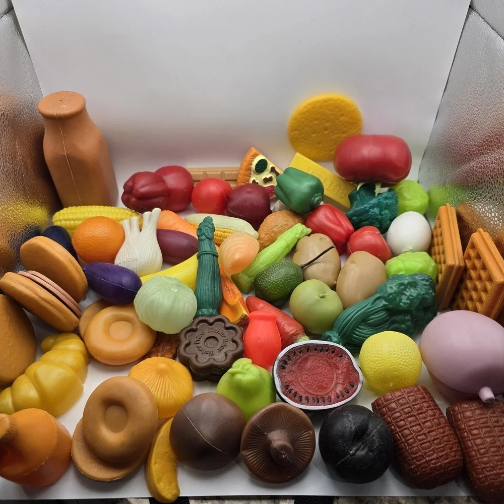 Vintage Plastic‎ Food Items Lot Of 67 Fruit, Veggies Ect